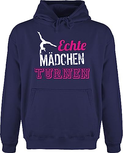 Hoodie Herren Pullover Männer - Echte Mädchen turnen I Geschenk Turnerin - XS - Navy Blau - sport turn pulli turner pullis gymnastic fun-kapuzenpullover turnerinnen hoodies kunstturnen hoody
