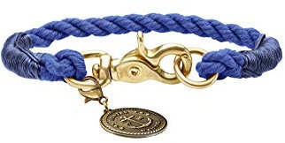 HUNTER List Halsung, Halsband für Hunde, Tau, Seil, Messing-Karabiner, Maritim, Dunkelblau, M
