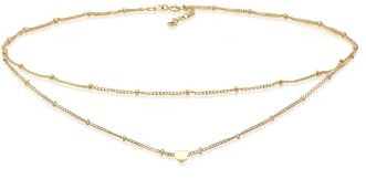 Elli Halskette Damen Choker Layer Look Herz Trend 925 Silber