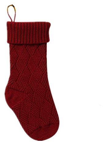 Molinter Weihnachtsstrumpf Nikolausstiefel Weinflaschen Beutel zum Befüllen Stricken Weihnachtsstiefel für Kamin Nikolausstrumpf als Weihnachtsdeko (Rot)