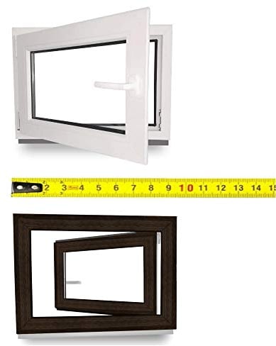 Kellerfenster nach Maß - Kunststofffenster - Fenster - Sondermaße - innen weiß/außen dark oak - DIN Links - 3-fach - Verglasung - 0,5m² - 60 mm Profil
