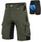 Cycorld MTB Hose-Kurz-Herren-Fahrradhose-Gepolstert, Schnelltrocknende MTB Shorts Radlerhose Atmungsaktiv Radhose Herren Kurz mit Verstellbaren Klettverschlüssen(Grün, M)