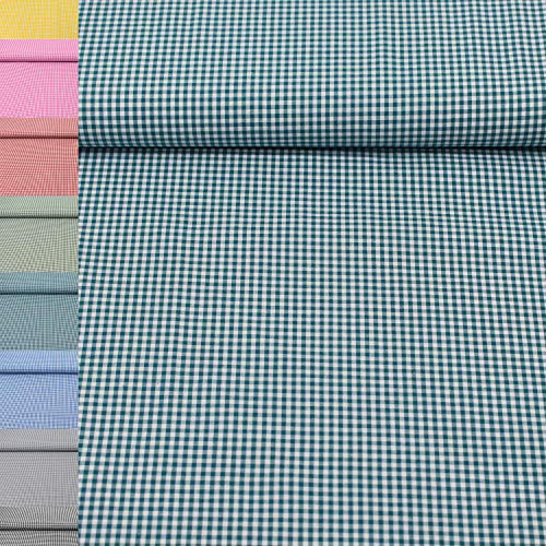 MAGAM-Stoffe Mona Vichy-Karo klein Baumwollstoff Oeko-Tex Meterware 50cm (13. Petrol)