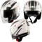 Motorradhelm Doppeltvisier City Jet Scooter Zertifikat ECE 22-05 Weiss Silber XL