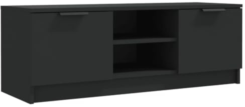 vidaXL TV Cabinet Living Room Furniture Sideboard TV Stand Unit Console Entertainment Centre Media Cabinet with Shelf Black Engineered Wood