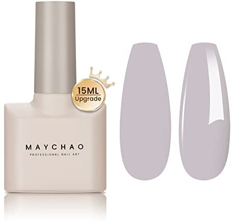 MAYCHAO Purple Gel Nail Polish, 15ML Gentle Violet Gel Nail Polish, Soak Off UV LED Nail Gel Polish Nail Art Starter Manicure Salon DIY at Home, 0.5 OZ