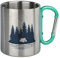 moses. Fernweh Karabiner-Becher – Edelstahl-Tasse mit Karabiner-Griff in Türkis, Thermobecher für Camping und Outdoor, Isolierbecher aus rostfreiem Edelstahl, 300ml Fassungsvermögen