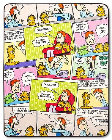 Garfield and Jon Comic Strip Panels Sherpa Überwurfdecke | 127,7 x 152,4 cm