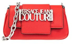 VERSACE JEANS COUTURE Red Oversize Signature Small Borsa a tracolla da donna, Rosso, 7-6-2.5