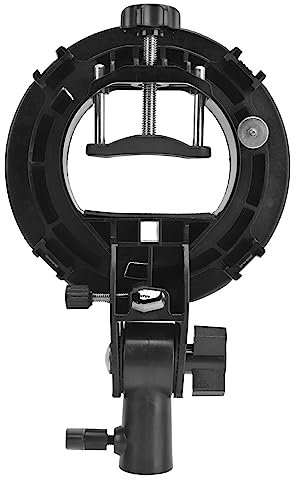 S Type Bracket for Bowens Mount Holder, Unique Flash Installation Method, for Elinchrom Mount, with Softbox, Reflector, Beauty Dish, Umbrella Input Holes