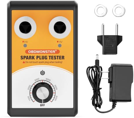 Zündkerzen Tester Auto Zündungsprüfer zündfunkentester mit Doppeltes Loch Test Kfz-Diagnosescanner 0 bis 6000RPM Einstellbare Arbeitsfrequenz Auto Motorrad Spark Tester Tool für 12V Benzin Fahrzeuge