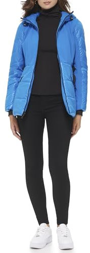 GUESS Damen Softshell Mantel, Aquamarin mit Gürtel, M