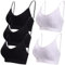 BQTQ BH mit V-Ausschnitt, Schlauchoberteil, gepolstert, BH-Hemdchen für Damen, nahtlose Bralettes, 5 Stück, schwarz, weiß, X-Large