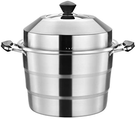 SaifFe Double Boilers Stainless Steel Soup Pot Cookware Kitchen Multi Cooking Tool Steamer Steam Pots Induction Cooker Basket/40Cm