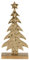 EGLO LIVING Deko Baum Baliguian, Weihnachtsdeko Wohnzimmer, Tischdeko Weihnachten aus Holz in Natur und Metall in Gold, Adventsdeko Fensterbank, 31 x 14,5 cm