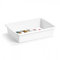 Tradineur - Pack de 6 bandejas frigoríficas de Almacenamiento, plástico, Reutilizables, Servir Comida, Aperitivos, Fabricado en España - 1,65 litros - 26 x 19 x 6 cm – Blanco
