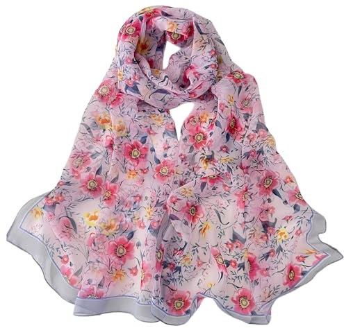 FAIRYGATE Schals & Tücher für Damen Schal,Wickelschal,leichter Reiseschal,Weiche Wickelschals aus langem Chiffon für Damen B7007