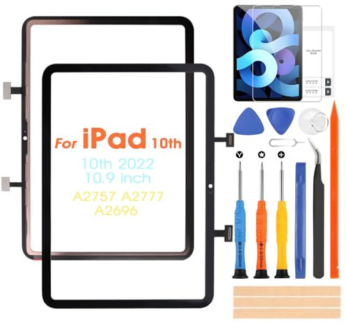 ARSSLY Touch Screen per iPad 10th 2022 10.9 Generazione A2757 A2777 A2696 Digitizer per iPad 10.9 10a Touchscreen Schermo Sostituzione Tattile Frontale con Riparazione Kit