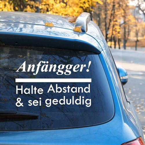 Neulinge-Auto-Schild Anfänger! Halte Abstand & sei geduldig - Warnschild für Fahrschüler (12x18cm, 2er-Set)