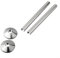 FACULX 2Pcs Radiator Pipe Covers and 2PCS Pipe Collars, Radiator Pipe Covers 15mm x 200mm and 16mm Radiator Pipe Collars Cover for Radiator Pipe(Chrome)