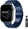 AiiBowy Correa Compatibles con Apple Watch 46mm (Series 10) 45mm 44mm 42mm 49mm, Pulseras de Metal de Acero Inoxidable para Apple Watch Ultra 2/Ultra/SE 2/SE/Series 10/9/8/7/6/5/4/3/2/1 Azul