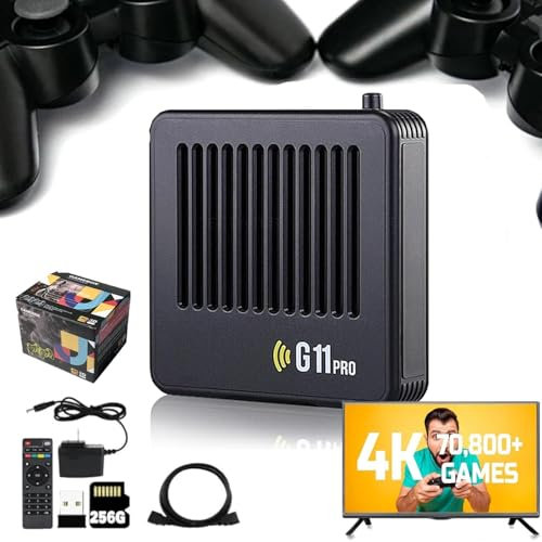 Zrfjfgksw Retrowave G11 Pro, 2024 Best Wireless Retro Console,G11 Pro Game Box [4k + 256gb] with 2.4g Wireless Dual Controllers, 100,000+ Retro Games, TV Games Plug and Play (256g)