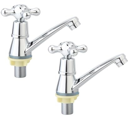 Madlife Garage Basin Taps Pair Bathroom Sink Taps,Classic Chrome Finish for Bathroom/Kitchen