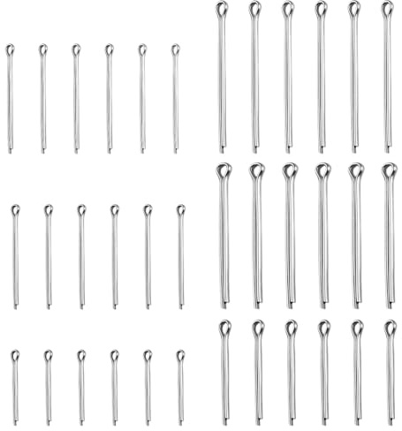 100 Stück Splinte,Splintensortiment aus Stahl,Splintensortiment,Splintenset (M1,5 bis M2,5),für Autos,LKWs,Motorreparatur, Anhängerkupplungsbolzen,6 Größen