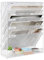 JEBELE 6 Fächer zusammensetzbar Zeitschriftenhalter Wand Bürodokumentenorganizer Hängend Dateiordner Organizer Wandablagefächer mit flachem Bodenfach Datei Etiketten Metall,Weiß