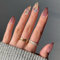 24PCS Short Almond Press On Nails with Autumn Flower Design, Glossy Fake Nails with Full Adhesive, Easy to Apply Stick On Nail Set for Women