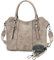 VASCHY Sac à Main Femme, Sac Fourre Tout Femme en Cuir PU Multi-poches Grande Pratique Sac Bandoulière Femme avec Bandoulière de Guitare pour Travail Voyage Cadeau Kaki