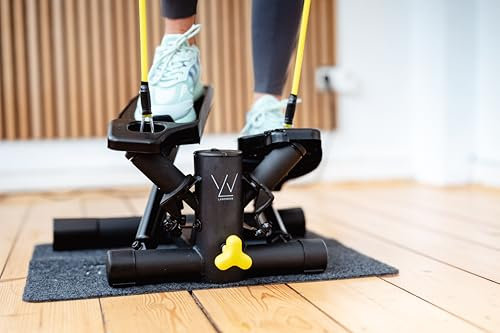 LANDWEHR Mini Stepper für zuhause, Treppensteiger Fitnessgerät, bis 180kg belastbar, Stabile Stahlkonstruktion, Schwarz, Starte jetzt Dein Sicheres Training, von Trainern empfohlen!