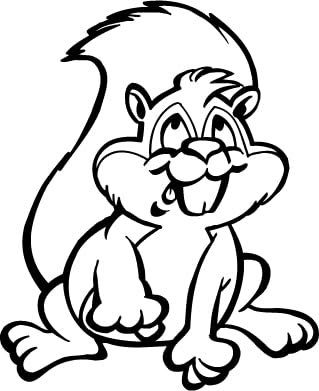 Dekorativer Aufkleber, Eichhörnchen, Schwarz, matt, Cartoon-Stil, 15 cm