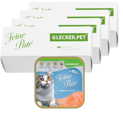 Lecker.Pet® 68 x 100 g Mia's Feine Paté Reich an Lachs Katzenfutter