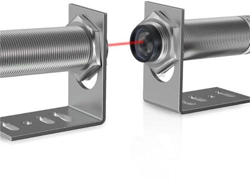 Laser-Lichtschranke, Einweg-Lichtschranke M12, 10–30V, NPN PNP, sichtbarer Punkt, 2mm, Schaltabstand 25M, einstellbar, 1Stk.(PNP NO)