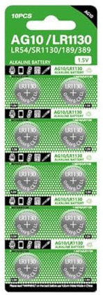 Xuanxi Paquete de 10/20/30/40 pilas de botón AG10/LR1130 LR54 SR1130 389 189 pilas de moneda para relojes y juguetes remotos