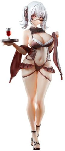 Cynthia Figur Anime Wine Waiter Girl Figur Sexy Dress up Modellfigur PVC Statue Sammlermodell Desktop Ornamente Figurine 26cm