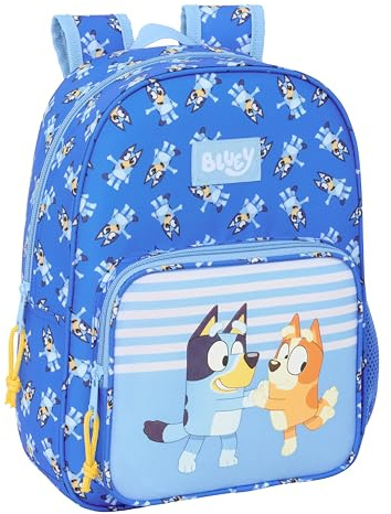 safta Blue Let's Play Schulrucksack für Kinder, Rucksack, Kinderrucksack, anpassbar an Kinderwagen, ideal für Kinder im Schulalter, bequem und vielseitig, Qualität und Widerstandsfähigkeit, 26 x 11 x