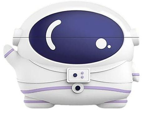 GIOPUEY Case Compatible with HONOR CHOICE Earbuds Clip, Cute funny cartoon Silicone TPU Soft Protective Case Cover with Keyring Included for Boys girls men women - Astronaut