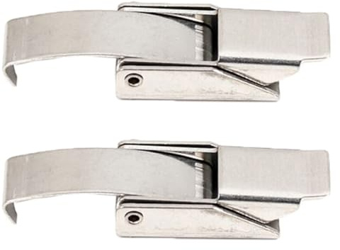 2 pezzi di chiusura a leva in acciaio inossidabile, lunghezza 75 mm, morsetto con gancio in acciaio a molla, chiusure a leva per moquette per scatola attrezzi, baule, scatola, porta baule