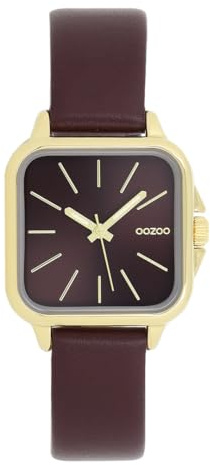 Oozoo Timepieces Damen Uhr - Armbanduhr Damen mit Lederarmband | Hochwertige Uhr für Frauen - Edle Analog Damenuhr in quadratisch