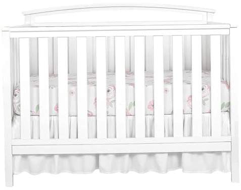 Jupe de Berceau pour bébés garçons ou Filles, Jupe de lit Berceau Blanche bohème, décor Chambre d'enfant Vintage Chic 28x52x14 Pouces