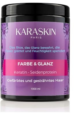 Karaskin – Mascarilla Capilar Profesional | Queratina, Proteína de Seda | Hidratante, Reparadora | 1000 ml (Violet)