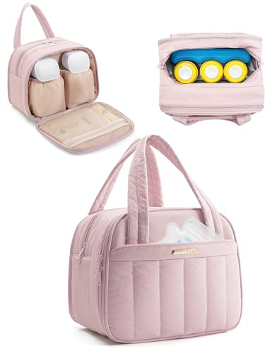 Marscamd Quilted Wearable Breast Pump Bag with Cooler Compartment