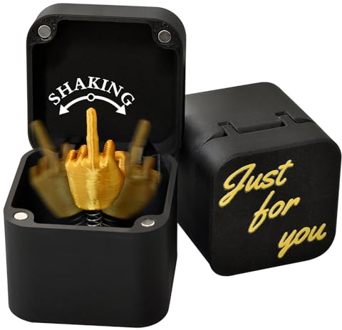 PARNIXS Mittelfinger Überraschungsbox Lustiger Streich Mittelfinger Witz Geschenk Unvergessliche Verlobung Ring Box Scherzgeschenk für Halloween Weihnachten Narrentag