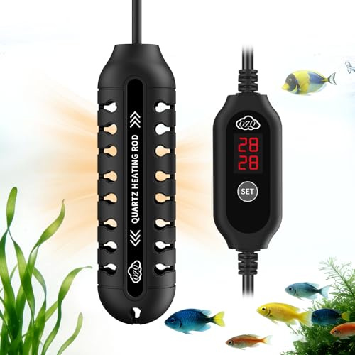 QZQ Fish Tank Heater Submersible Aquarium Heater Features LED External Thermostat 50W/75W/100W/150W/200W Power Options Suitable for Freshwater Aquariums of Various Sizes (75W)