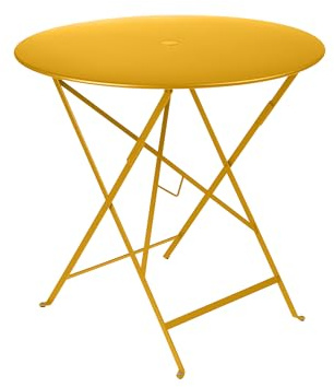 Fermob FE-BISTRO77/M Bistrotisch Bereich 2026, Rund, Stahl, Honig, Ø 77cm x H 74 cm, Klappbar, für den Außenbereich