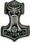 Wolfszeit Aufnäher Patch Thors Hammer Mjölnir in 2 Größen (10 x 7)
