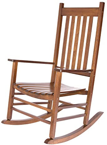 Shine Company Vermont Schaukelstuhl aus Holz, hohe Rückenlehne, Eiche