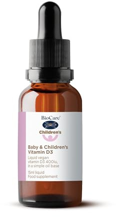 BioCare Baby & Children's Liquid Vitamin D3, 15ml | Vegan Vitamin D from Algae for Immune, Bone & Growth Support